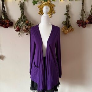 Fairycore Purple Open Front Cardigan